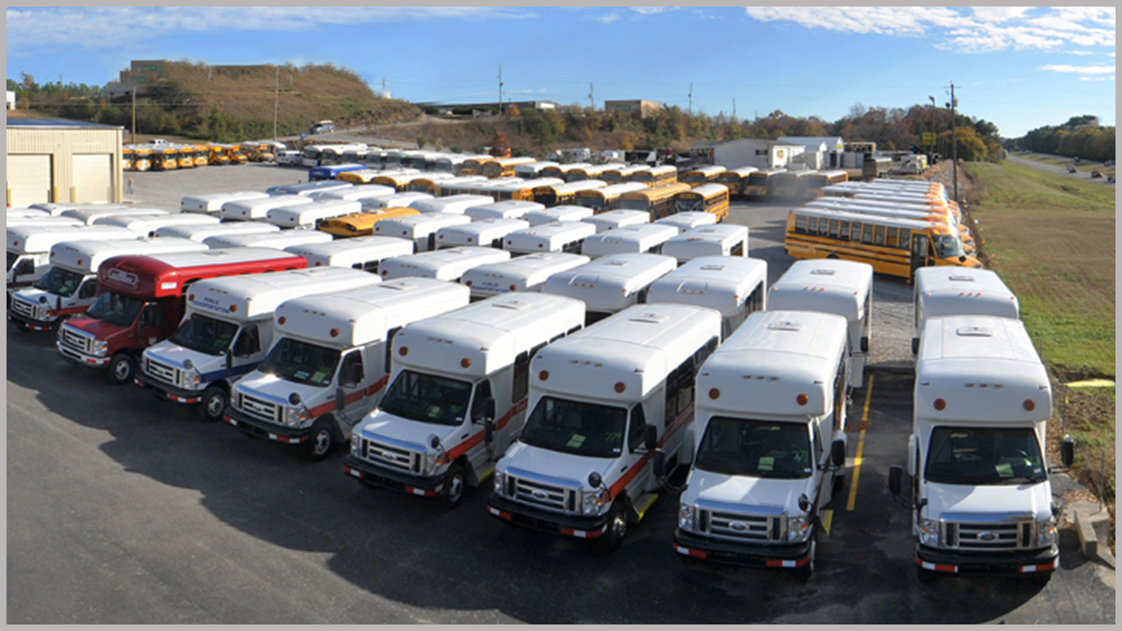 image of a bus fleet